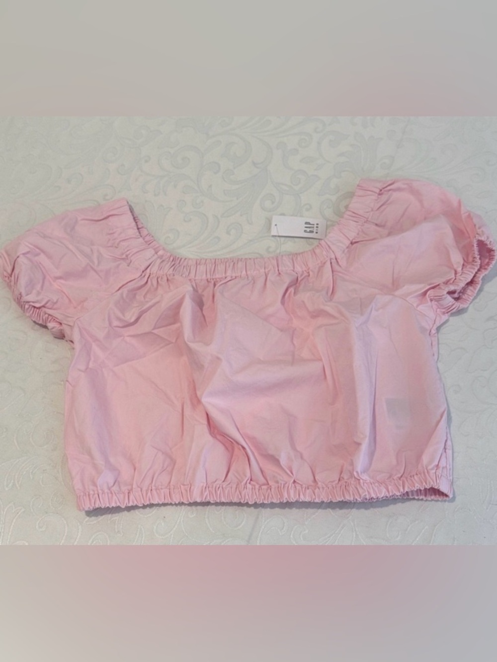 Gap Kids Pink Puff Sleeve Crop Top. Size 14-16